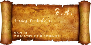 Hruby András névjegykártya